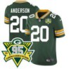 Packers #20 Marques Anderson 1919-2023 95 Year ANNI Patch Jersey -Green