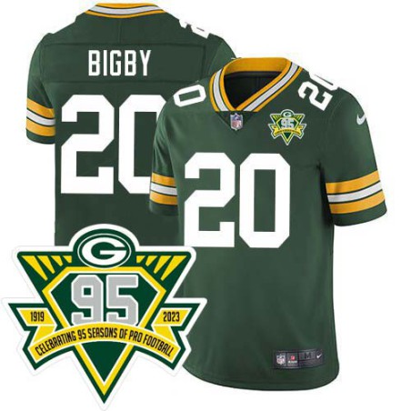 Packers #20 Atari Bigby 1919-2023 95 Year ANNI Patch Jersey -Green