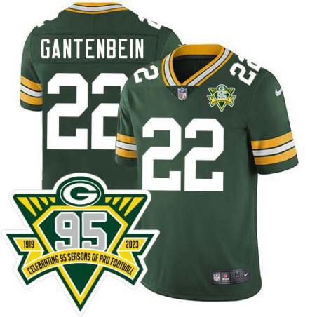 Packers #22 Milt Gantenbein 1919-2023 95 Year ANNI Patch Jersey -Green