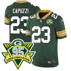 Packers #23 Jim Capuzzi 1919-2023 95 Year ANNI Patch Jersey -Green