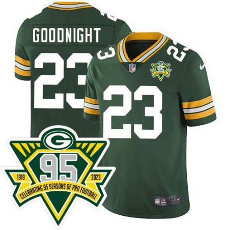 Packers #23 Clyde Goodnight 1919-2023 95 Year ANNI Patch Jersey -Green