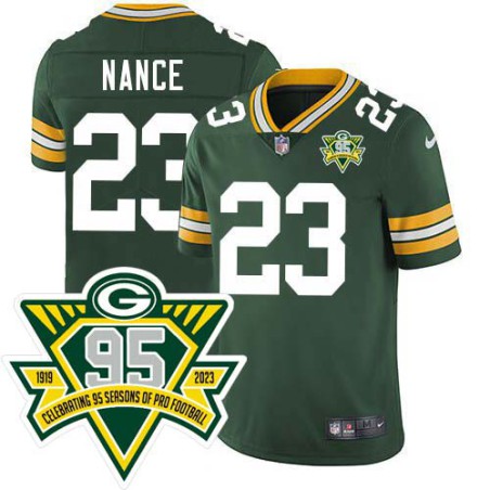 Packers #23 Dimitri Nance 1919-2023 95 Year ANNI Patch Jersey -Green