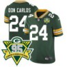 Packers #24 Waldo Don Carlos 1919-2023 95 Year ANNI Patch Jersey -Green