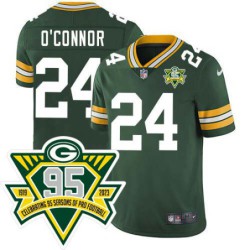 Packers #24 Bob O'Connor 1919-2023 95 Year ANNI Patch Jersey -Green