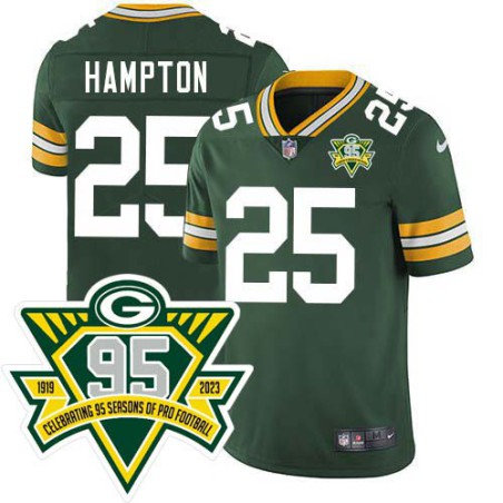 Packers #25 Dave Hampton 1919-2023 95 Year ANNI Patch Jersey -Green