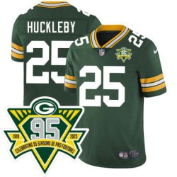 Packers #25 Harlan Huckleby 1919-2023 95 Year ANNI Patch Jersey -Green