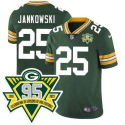 Packers #25 Ed Jankowski 1919-2023 95 Year ANNI Patch Jersey -Green