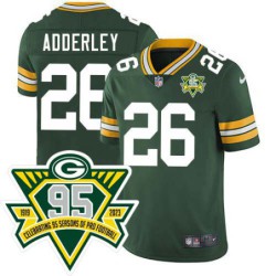 Packers #26 Herb Adderley 1919-2023 95 Year ANNI Patch Jersey -Green