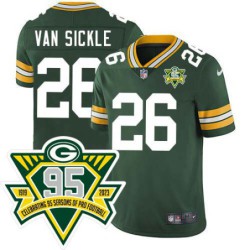 Packers #26 Clyde Van Sickle 1919-2023 95 Year ANNI Patch Jersey -Green