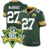 Packers #27 Tod McBride 1919-2023 95 Year ANNI Patch Jersey -Green