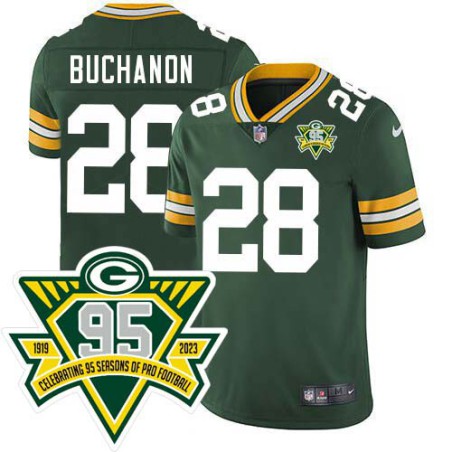 Packers #28 Willie Buchanon 1919-2023 95 Year ANNI Patch Jersey -Green