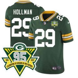 Packers #29 Ka'dar Hollman 1919-2023 95 Year ANNI Patch Jersey -Green