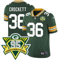 Packers #36 Damarea Crockett 1919-2023 95 Year ANNI Patch Jersey -Green