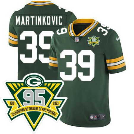 Packers #39 John Martinkovic 1919-2023 95 Year ANNI Patch Jersey -Green