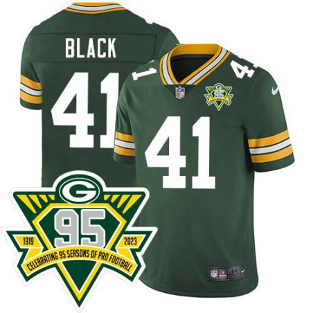 Packers #41 Henry Black 1919-2023 95 Year ANNI Patch Jersey -Green