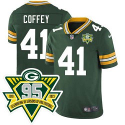 Packers #41 Junior Coffey 1919-2023 95 Year ANNI Patch Jersey -Green