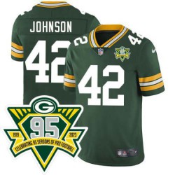 Packers #42 LeShon Johnson 1919-2023 95 Year ANNI Patch Jersey -Green
