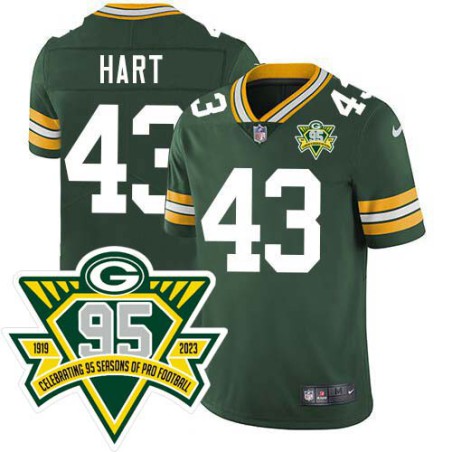 Packers #43 Doug Hart 1919-2023 95 Year ANNI Patch Jersey -Green