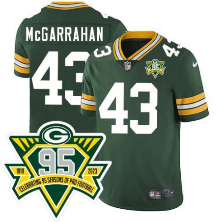 Packers #43 Scott McGarrahan 1919-2023 95 Year ANNI Patch Jersey -Green