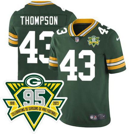 Packers #43 Aundra Thompson 1919-2023 95 Year ANNI Patch Jersey -Green