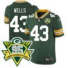 Packers #43 Don Wells 1919-2023 95 Year ANNI Patch Jersey -Green