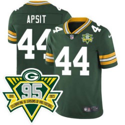 Packers #44 Marger Apsit 1919-2023 95 Year ANNI Patch Jersey -Green