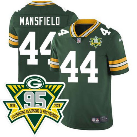 Packers #44 Von Mansfield 1919-2023 95 Year ANNI Patch Jersey -Green