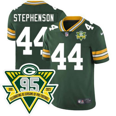 Packers #44 Dave Stephenson 1919-2023 95 Year ANNI Patch Jersey -Green