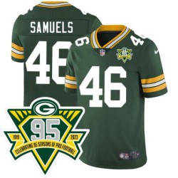 Packers #46 Stanford Samuels 1919-2023 95 Year ANNI Patch Jersey -Green