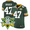 Packers #47 Hank Bruder 1919-2023 95 Year ANNI Patch Jersey -Green