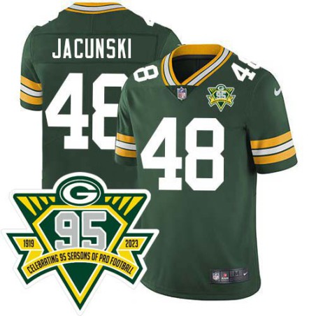 Packers #48 Harry Jacunski 1919-2023 95 Year ANNI Patch Jersey -Green