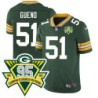 Packers #51 Jim Gueno 1919-2023 95 Year ANNI Patch Jersey -Green