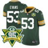 Packers #53 Dick Evans 1919-2023 95 Year ANNI Patch Jersey -Green