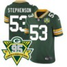 Packers #53 Dave Stephenson 1919-2023 95 Year ANNI Patch Jersey -Green