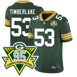 Packers #53 George Timberlake 1919-2023 95 Year ANNI Patch Jersey -Green