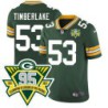 Packers #53 George Timberlake 1919-2023 95 Year ANNI Patch Jersey -Green