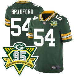 Packers #54 Carl Bradford 1919-2023 95 Year ANNI Patch Jersey -Green