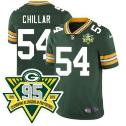 Packers #54 Brandon Chillar 1919-2023 95 Year ANNI Patch Jersey -Green