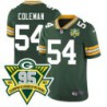 Packers #54 Keo Coleman 1919-2023 95 Year ANNI Patch Jersey -Green