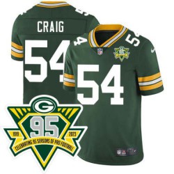 Packers #54 Larry Craig 1919-2023 95 Year ANNI Patch Jersey -Green