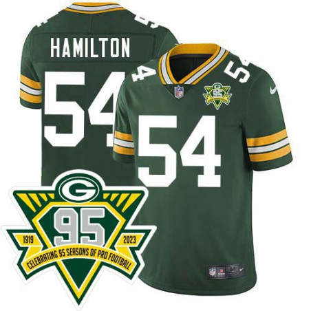 Packers #54 Ladarius Hamilton 1919-2023 95 Year ANNI Patch Jersey -Green