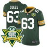 Packers #63 Jamie Dukes 1919-2023 95 Year ANNI Patch Jersey -Green