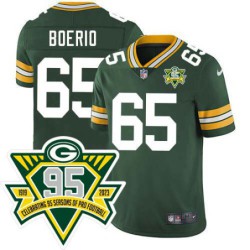 Packers #65 Chuck Boerio 1919-2023 95 Year ANNI Patch Jersey -Green