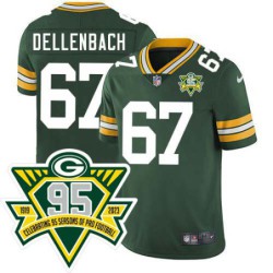 Packers #67 Jeff Dellenbach 1919-2023 95 Year ANNI Patch Jersey -Green