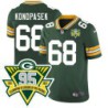 Packers #68 Ed Konopasek 1919-2023 95 Year ANNI Patch Jersey -Green