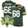 Packers #68 George Paskvan 1919-2023 95 Year ANNI Patch Jersey -Green