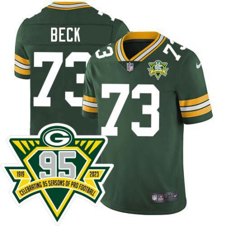 Packers #73 Ken Beck 1919-2023 95 Year ANNI Patch Jersey -Green