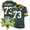 Packers #73 David Caldwell 1919-2023 95 Year ANNI Patch Jersey -Green