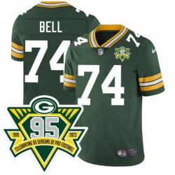 Packers #74 Byron Bell 1919-2023 95 Year ANNI Patch Jersey -Green