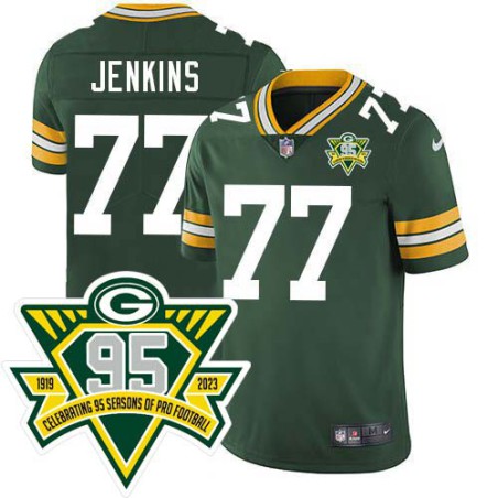 Packers #77 Cullen Jenkins 1919-2023 95 Year ANNI Patch Jersey -Green